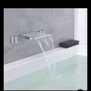 Qinkell Waterfall Tub Faucet 2 Handle Chrome Wall Mount